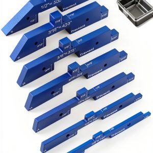 Hangzhou Xiangrui 7‑Piece Router Table Height Gauge Set Blue Aluminum-0