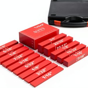 Setup Blocks Height Gauge Set AQYY 15‑Piece Aluminum Gauge Bars Red-0