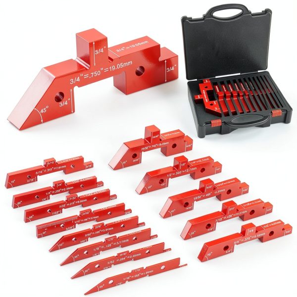 Setup Blocks Height Gauge Miucoguier 14‑Piece Aluminum Bars with Case-0
